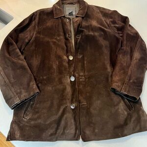 J. Crew means heavy brown suede shacket, good condition
